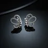 Orecchini a forma di farfalla volante in argento sterling 925 con diamanti CZ per gioielli Pandora Orecchini a forma di personalità femminile con scatola originale