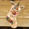 Kerstdecoratie Unicorn Cartoon Animal Pluche Hanging Stocking met Light Candy Bag Geschenken Tas Party Feestelijke Levering ZZA1142