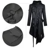 Giacca punk vintage da uomo Cintura gotica Cappotto a coda di rondine Abito uniforme maschile a maniche lunghe per Halloween