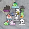 Alfinetes esmaltados de animais de desenho animado, broches personalizados de panda, gato, tartaruga, raposa, coelho, bolsa, roupas, emblemas de lapela, joias engraçadas do zoológico zdl04086538169