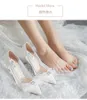 2019 Nowy Koronki 8 CM 6 cm Moda Wedding Brzednia Pokazuje Luksusowe Designer Obcasy Wedding Buty White Heels Designer Buty