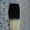 Fita Em Extensões de Cabelo Humano 40 pcs ombre fita de cabelo humano em Remy Extensões de Cabelo Humano 100g