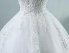 Nieuwe Baljurken Spaghetti Bandjes Wit Ivory Tulle Trouwjurken 2019 met parels Bruidsjurk Huwelijk Klant Made Size