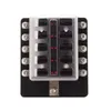 6/8/10/12 Ways Blade Fuse Box Holder with LED Warning Indicator Light Kit for Car Boat Marine RV Truck Boat Car Fuse Blocks