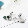 Groene Crystal Legering Charm Bead Clover Dangle Fashion Dames Sieraden Prachtige Europese Stijl voor DIY Armband