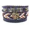 2020 Hot sale 100% genuine leather bracelet DIY Multiple I love you wax rope Beading Men's Combination suit Bracelet 3styles/1set