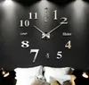 Horloge murale surdimensionnée créative bricolage horloge acrylique maison 3d autocollant mural horloge muette