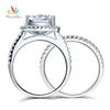 PEACOCK STAR 5 CT CUSHION CUT Wedding Engagement Ring Set Solid 925 Sterling Silver Jewelry CFR8205 J190715222O