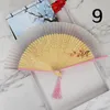 Bois de santal teinté boisé faveurs de mariage pliant mélange couleur haut de gamme mariée demoiselle d'honneur creux poignée en bambou accessoires de mariage Fold fans