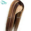 Bythair Highlight Color Lace Front Wigs For Black Women Silky Straight Pre Plucked Natural Hairline Human Hair Full Lace Wig With 4794668