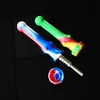 Colorful Silicone Nectar Collector Smoking Pipes Accessories With 14mm Titanium Tip Nail Silicone Caps Concentrate Oil Rigs Dab Straw Starter Kits