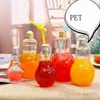 Drinkware light bulb beverage bottle milk tea bottle plastic juice bottles creative yogurt cups with straw cup tools 4680