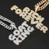 Luxury Designer Diamond A-Z Big Initial Bubble Letters Custom Name Pendant Necklace Iced Out CZ 18K Gold Plated Hiphop Jewelry for Men Women