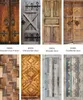 DIY Door Mural Wall Sticker 3D Wood Grain Texture Stone Steps Door Wallpaper Stickers Vinyl Removable Decals for Home Room Decor 32.3x78.7in