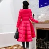 2019 neue Frau Lange Parker Stil Große Größe Jacke Mode Baumwolle Mantel Weibliche Pelz Kragen Lange Dicke Parker Winter Mantel oberbekleidung