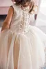 Modeste armoniia robe de bal florde fille bijou jewel couche sans manches en dentelle applique robe de mariée ruée la longueur de la cheville