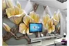 3D индивидуальные большие фотообои обои Современный минималистский китайский цветок магнолии тиснением 3D фон росписи обоев для стен 3d