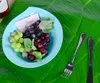 Künstliche Bananenkränze Blatt tropische Blätter Pflanzen Rutschfeste weiche Tisch Tischsets Hawaiianer Luau Jungle Beach Theme Party Decor