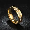 Gold Stainless Steel Groove Ring Band diamond Engagement Wedding Rings for Mens women Fashion Jewelry Will and Sandy