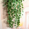 매달려 포도 나무 잎 인공 녹색 인공 식물 나뭇잎 갈 랜드 홈 정원 결혼식 장식 벽 장식 AVL01-04