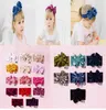 2020 faixas de cabelo elástico crianças meninas turbante headwear de ouro veludo grande laço de laço headband Headwrap DC951