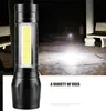 New Mini usb rechargeable flashlights Portable Aluminum Q5 LED Flashlight COB Working Light lanterna Powerful Flashlights Torch Lamp 3 Modes with battery torches