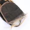 Blonder Ombre-Spitzenverschluss aus brasilianischem Echthaar, 10 x 10 cm, mit Babyhaaren, verworrene Locken, Nr. 1B/613, blondes Ombre-Spitzenverschlussstück vorne