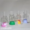 hookahs 14mm Male Glass Ash Catcher Silicone Bong Water Pipes with 3 Inch 2pcs 10ml Container Reclaimer Thick Pyrex Ashcatcher for Smoking