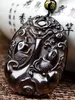Real Clear Ice Natural Obsidian Carved Fish Dragon Lucky Charm Pendants Necklace Fashion Women039S JEWELRY6681635