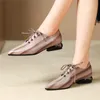 Fedonas Summer Généhes en cuir Pumps 2019 Nouvelle mode pointu à bout pointilleux Chaussures couleurs femme à lacets peu profonds