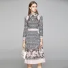 New Vintage Floral Print Womens Midi Dresses Collar Long Sleeve Button Front Ladies Casual Party Beach Holiday Spring Summer Autumn Runway Wholesale Dropshipping