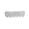 Iced Out Grillz Bling Hip Hop Teeth Grills Caps Silver Gold Cubic Zirconia Teeth Top & Bottom Dental Grills Rock Jewelry