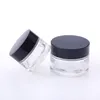 10g 15g 30g 50g Kosmetisk förvaringsbehållareburk för ansiktsögon Emulsion Lip Balm Glas Cream Flaskor Pott med lock och inre kudde