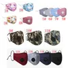 15Styles Barn Vuxenventil Mask Tryckt Tecknad Randig Kamouflage Mouth Cover Dammtät Earloop Skyddsdesigner Mask FFA4086