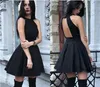 Charmante sexy Neckholder-Kurzschluss-Abschlusskleider, arabische Mädchen-Heimkehrkleider, Vintage-Partykleid, kurze Party-Abschlussballkleider