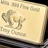 Metal Craft 1oz USA Buffalo Rare mynt 100 Mill 999 Fine American Gold Plated Bar2762686