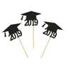 5 pçs / saco Graduação 2019 Bonés Bolo Topper Cupcake Topper Decoração Do Bolo Feliz Festa de Cerimônia de Formatura Graduação Suprimentos