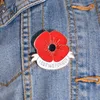 お祝いパーティー用品 "忘れられない" Enamel Red Poppy Brohch Pin Badge Golden Flower Brothes Pins Remembrance Day Gift