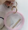 12styles Silicone Bracelets Bangle Wrist Key Ring Fashion Glitter Bracelet Sports Keychain Round Key Rings Large O Keyring Jewelry GGA3225