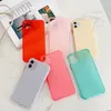 TPU Bumper Phone Case For iPhone SE 2 11 Pro Max Xs Max Xr 8 Plus Half Transparent Matt Color Botton Cover Housing