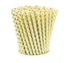 Drop shipping 1000pcs Gold stamping drinking straws Eco-friendly Chevron patterns Striped Polka Dot Stars Drinking Paper Straw party favor