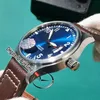 Nowy Mark XVIII Petit Prince Miyota 821a Automatyczne męskie zegarek IW327004 STEL CUSE BLUE TEL BELL MAKERY BRĄZOWE LEATHE Puret2820