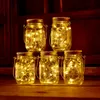 Led met zonne -energie LED Mason Jars verlicht deksel 20leds String Fairy Star Lights Schroef op deksels voor Mason Glass Jars Christmas Garden Lights