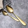 Gouden bestek set lepel vorkmes lepel frosted goud roestvrij staal voedsel westerse servies bestek servies eten toolst2i5757