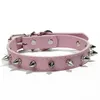 Pet Dogs Collar Pitbull Bulldog Justerbar krage Neck Collare Cane Läder Rivet Spiked valp halsband studded hållbar för liten hund katt