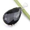 Luckyshine Halloween Jewelry 925 Sterling Silver Plated Super Huge Natural Water Drop Black Onyx Pendant Necklaces280i