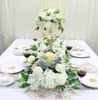 結婚式の100cmの花の列アーチの配置フラワーステージロードリードフラワーウェディングシーンレイアウトパーティーの装飾花柄