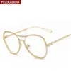 Vente en gros - Nouvelles belles montures de lunettes en strass femmes femmes lunettes de mode surdimensionnées avec lentilles claires or argent métal