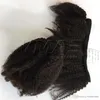 アフロ・キンキー・カーリークリップヘアエクステンション4A 4Cナチュラルカラー7ピース/セット100g 120gブラジルのバージン人間の髪織り束8~24インチのOpp