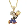 p Hop ketting sieraden Goud Cubaanse kettingspel Cartoon Iced Out hanger ketting voor Men209y